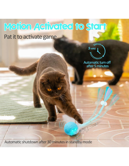 Juguete Interactivo para Gatos PLITTPETTS Bola Azul 5.1cm