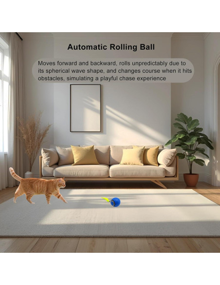 Pelota Interactiva para Gatos Genérico CIB Azul - Juguete Automático