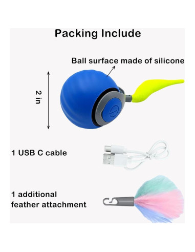 Pelota Interactiva para Gatos Genérico CIB Azul - Juguete Automático