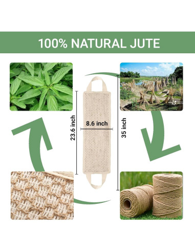 Esfregador de Espalda MARRASSA de Yute Natural 90 cm