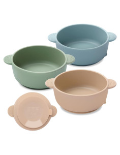 Tazones de Silicona para Bebés Eascrozn - 3 Piezas, 380ml