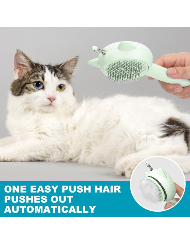 Juguete 3 en 1 para Gatos Mofesun - Cepillo Autolimpiante y Varita de Plumas