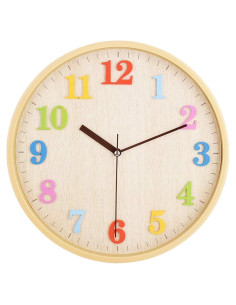 Reloj de Pared Silencioso Topkey 30.5 cm Colorido 3D