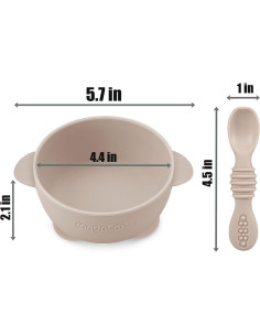 Set de Alimentación PandaEar 6 Piezas: Cuencos y Cucharas Silicona 2