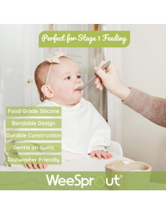 Cucharas de Silicona WeeSprout para Bebés - Juego de 3 2