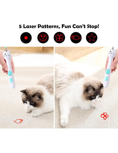 Juguete Interactivo para Gatos Found Notice Varita Retráctil 3-en-1