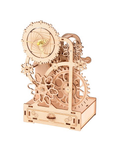 Rompecabezas 3D de Madera DIY Reloj Caja de Música Yii Wmoc
