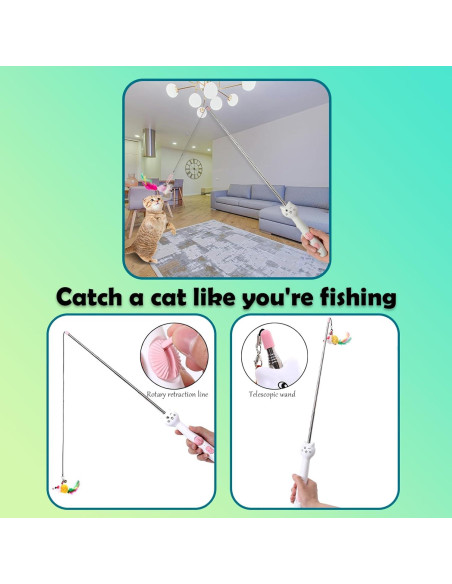 Juguete Interactivo para Gatos Found Notice Varita Retráctil 3-en-1