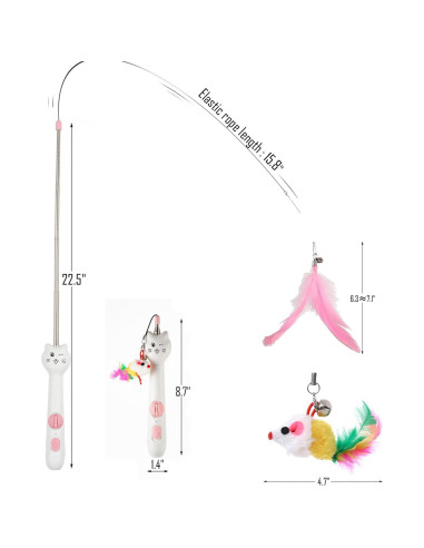 Juguete Interactivo para Gatos Found Notice Varita Retráctil 3-en-1