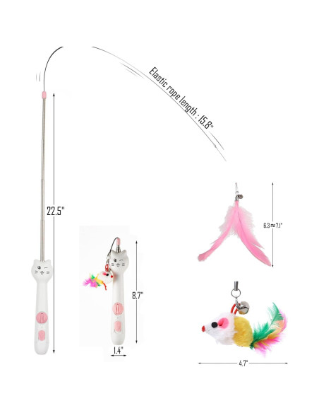 Juguete Interactivo para Gatos Found Notice Varita Retráctil 3-en-1