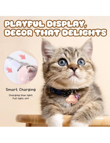 Collar de láser automático para gatos YoPoll rosa ajustable