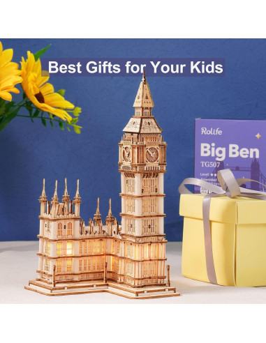 Rolife Kit de Modelo 3D Big Ben de Madera para Adultos