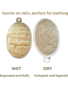 Esponjas de Lufa Natural MiMonHouse - Paquete de 2, Suaves y Biodegradables 2