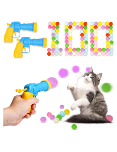 Set de Juguetes para Gatos TEAWOO - 100 Bolas y 2 Lanzadores