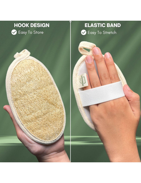 Esponjas de Lufa Natural MiMonHouse - Paquete de 2, Suaves y Biodegradables