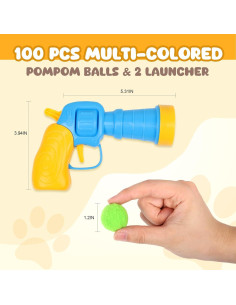 Set de Juguetes para Gatos TEAWOO - 100 Bolas y 2 Lanzadores 2