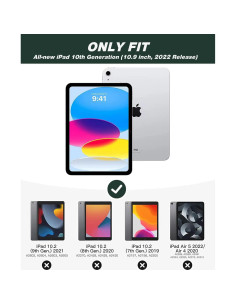 Funda ZryXal para iPad 10.9" 10 Gen 2022 con Soporte Lápiz 2