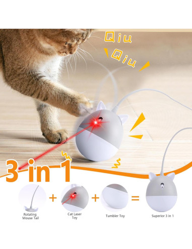 Juguete Lásers Automático Interactivo para Gatos Gris - Genérico