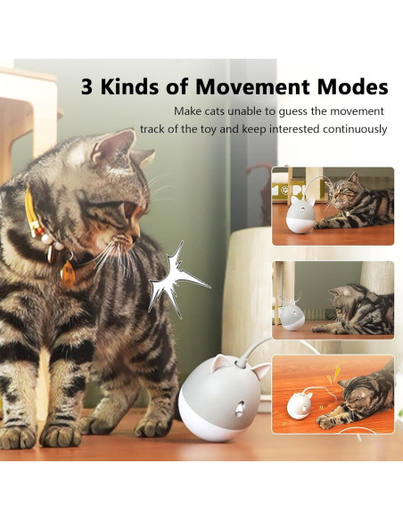 Juguete Lásers Automático Interactivo para Gatos Gris - Genérico