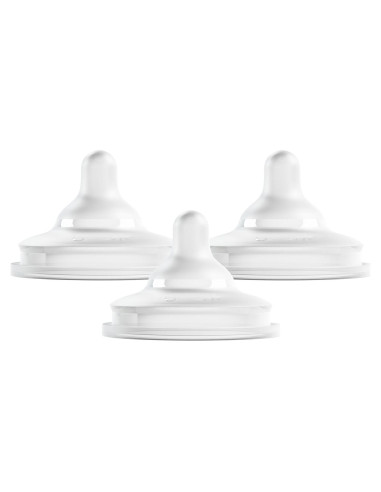 Biberones de Silicona Boon Nursh Curve - Tetinas Flujo Medio - Paquete de 3