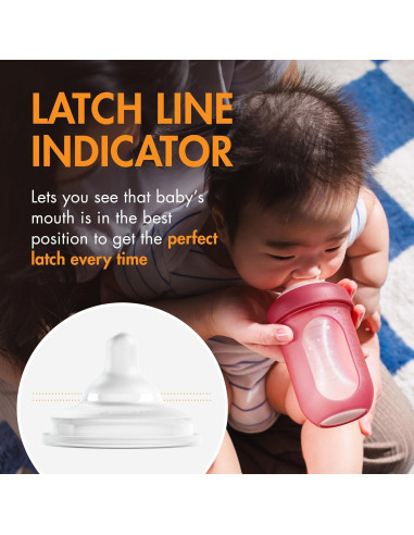 Biberones de Silicona Boon Nursh Curve - Tetinas Flujo Medio - Paquete de 3