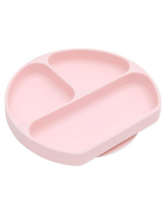 Plato de Succión de Silicona Bumkins Rosa 3 Secciones