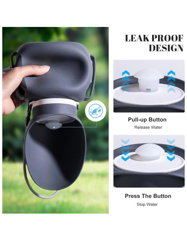 Botella de Agua Plegable para Perros NVTED 800ml a Prueba de Fugas