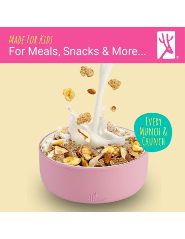 Cuencos de Porcelana Elk y Amigos con Manga de Silicona 4 Pzas