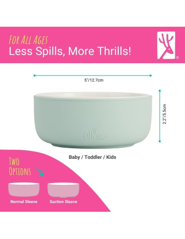 Cuencos de Porcelana Elk y Amigos con Manga de Silicona 4 Pzas