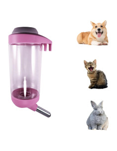 Botella de Agua para Perros DEEUCHIS 350ML Rosa Sin Goteo