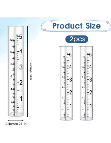 Juego de 2 Tubos de Reemplazo para Medidor de Lluvia SynHHergyx