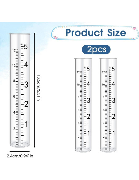 Juego de 2 Tubos de Reemplazo para Medidor de Lluvia SynHHergyx