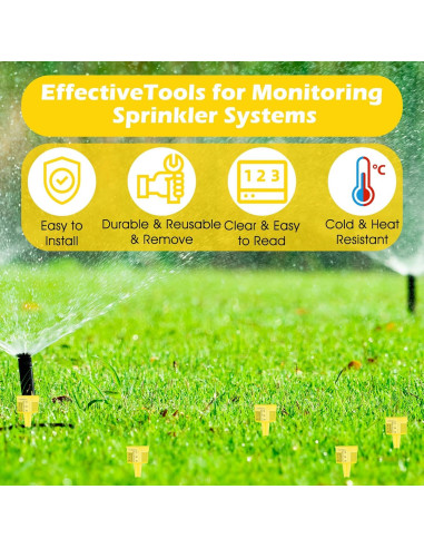 Paquete de 10 Pluviómetros Amarillos 13.5 cm para Jardín
