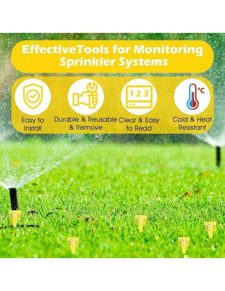 Paquete de 10 Pluviómetros Amarillos 13.5 cm para Jardín