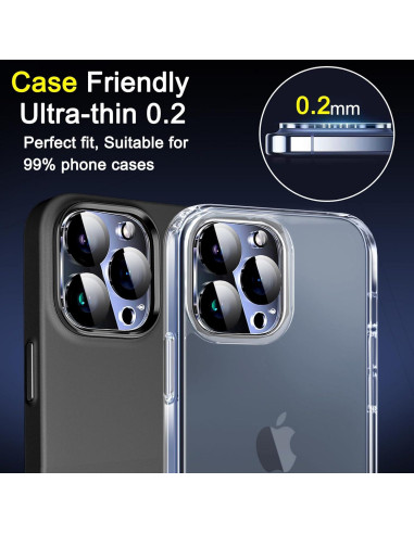 Protector de Lente de Cámara Ferilinso para iPhone 14/15 Pro