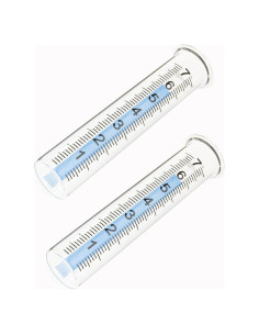 Pluviómetro 21 cm Mateda con Franja Azul - 2 Pcs