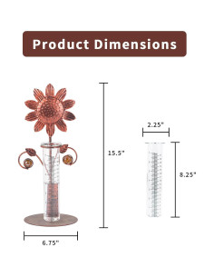 Medidor de Lluvia Topadorn de Metal y Vidrio 17 cm Fácil Lectura 2