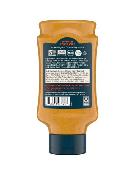 Mayonesa de Chipotle Sir Kensington 340 g Sin Gluten y Sin OGM
