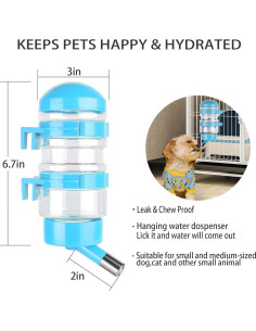 Botella de Agua Sin Goteo ITSVOURY 400ml para Mascotas Pequeñas 2