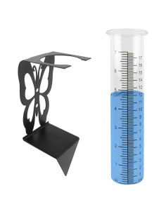 Medidor de Lluvia TBWHL 21cm con Soporte Acero Inoxidable Mariposa