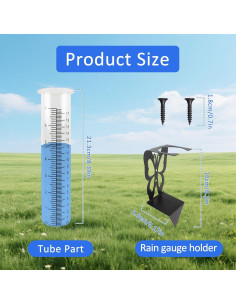 Medidor de Lluvia TBWHL 21cm con Soporte Acero Inoxidable Mariposa 2
