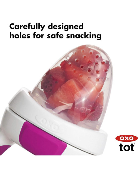 Alimentador Autónomo de Silicona OXO Tot 2 Piezas Verde/Rosa