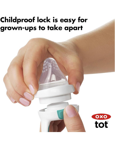 Alimentador Autónomo de Silicona OXO Tot 2 Piezas Verde/Rosa