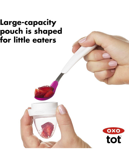 Alimentador Autónomo de Silicona OXO Tot 2 Piezas Verde/Rosa