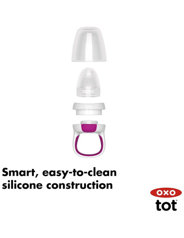 Alimentador Autónomo de Silicona OXO Tot 2 Piezas Verde/Rosa