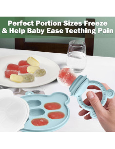Alimentador de Frutas JEXFUN de Silicona para Bebés 4 Meses+ 2