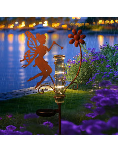 Pluviómetro Solar HONGLAND con Luz LED y Tubo de Vidrio 24cm 2