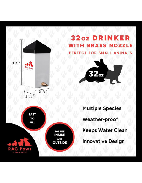 Bebedero Automático RentACoop 1L con Boquilla de Latón Sin Goteo