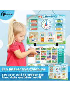 Calendario Magnético Educativo Inamio para Niños 3-7 Años 2