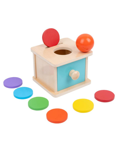 Caja de Monedas Montessori Adena 2 en 1 para Bebés 6-24 Meses